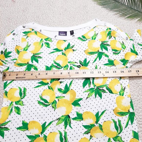 Rafaella Studio  Lemon Short Sleeve Shirt Size PS - Picture 5 of 7